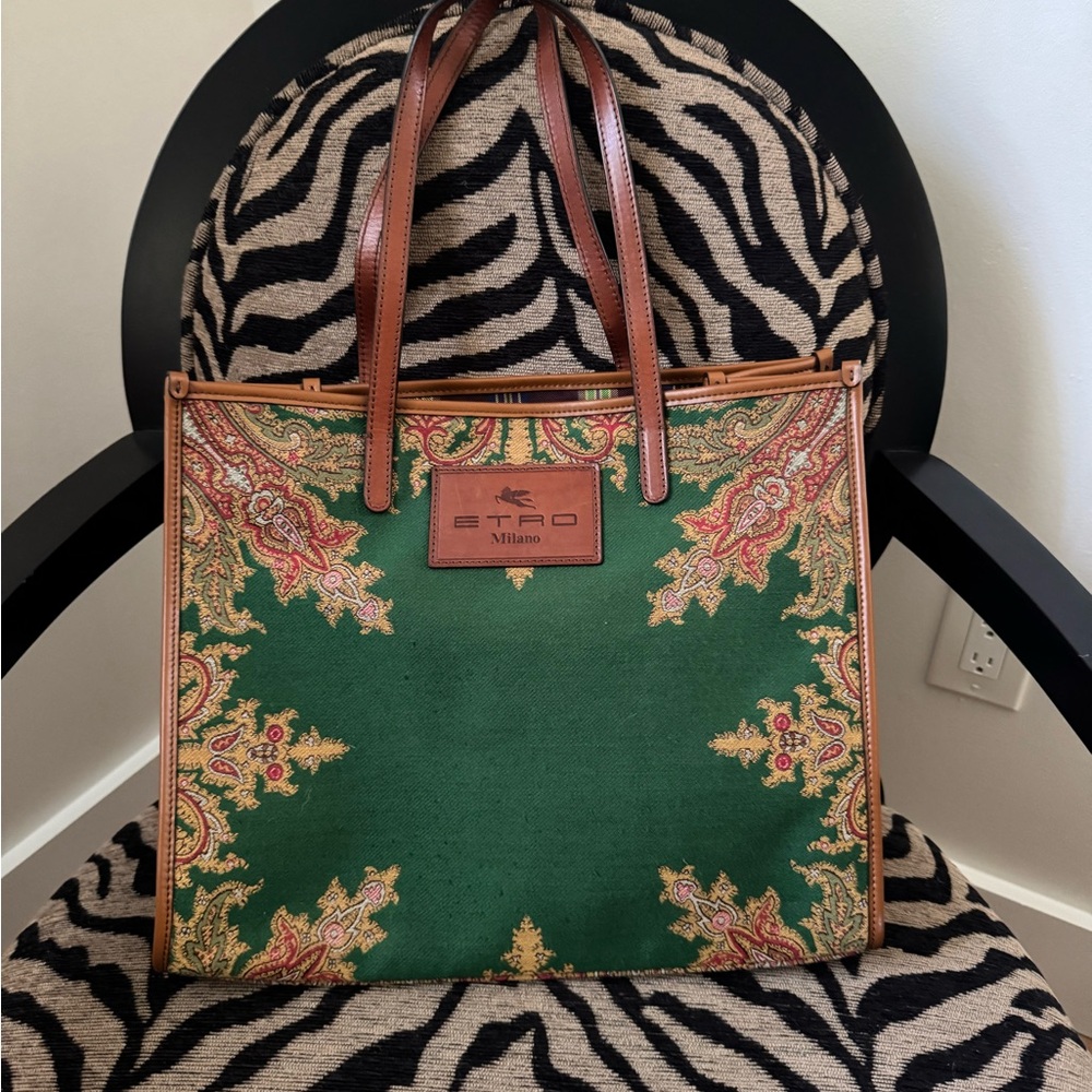 Etro Wool Jacquard Tote